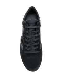 schwarze Leder niedrige Sneakers von Philippe Model