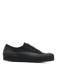 schwarze Leder niedrige Sneakers von Studio Nicholson