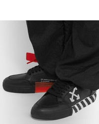 schwarze Leder niedrige Sneakers von Off-White