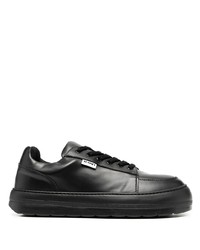 schwarze Leder niedrige Sneakers von Sunnei