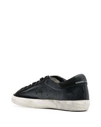 schwarze Leder niedrige Sneakers von Golden Goose