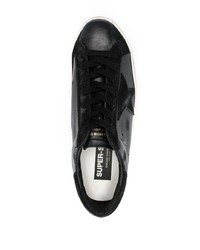 schwarze Leder niedrige Sneakers von Golden Goose