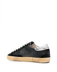 schwarze Leder niedrige Sneakers von Golden Goose