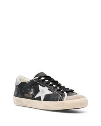 schwarze Leder niedrige Sneakers von Golden Goose