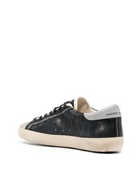 schwarze Leder niedrige Sneakers von Golden Goose