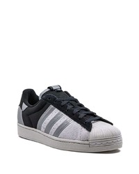 schwarze Leder niedrige Sneakers von adidas