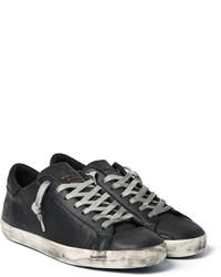 schwarze Leder niedrige Sneakers von Golden Goose Deluxe Brand