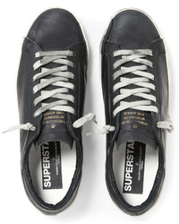 schwarze Leder niedrige Sneakers von Golden Goose Deluxe Brand