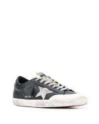 schwarze Leder niedrige Sneakers von Golden Goose