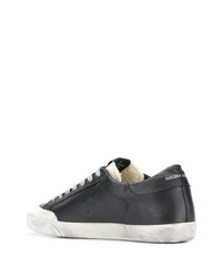 schwarze Leder niedrige Sneakers von Golden Goose