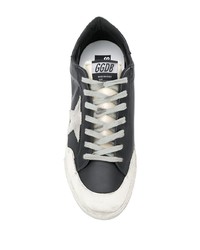 schwarze Leder niedrige Sneakers von Golden Goose