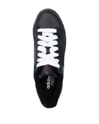 schwarze Leder niedrige Sneakers von adidas