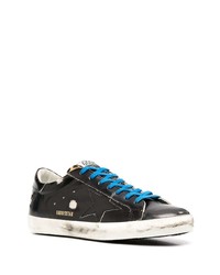 schwarze Leder niedrige Sneakers von Golden Goose