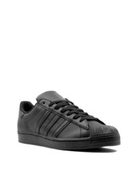 schwarze Leder niedrige Sneakers von adidas