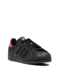 schwarze Leder niedrige Sneakers von adidas