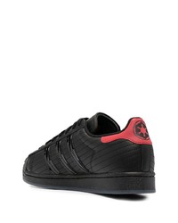 schwarze Leder niedrige Sneakers von adidas