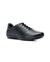 schwarze Leder niedrige Sneakers von Geox