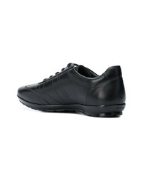 schwarze Leder niedrige Sneakers von Geox