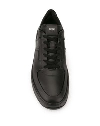 schwarze Leder niedrige Sneakers von Tod's