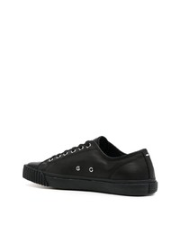 schwarze Leder niedrige Sneakers von Maison Margiela