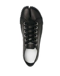 schwarze Leder niedrige Sneakers von Maison Margiela