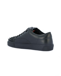 schwarze Leder niedrige Sneakers von Philipp Plein