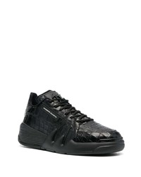 schwarze Leder niedrige Sneakers von Giuseppe Zanotti