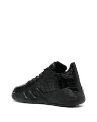 schwarze Leder niedrige Sneakers von Giuseppe Zanotti