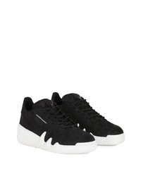 schwarze Leder niedrige Sneakers von Giuseppe Zanotti