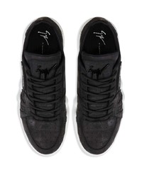 schwarze Leder niedrige Sneakers von Giuseppe Zanotti