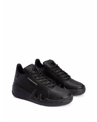 schwarze Leder niedrige Sneakers von Giuseppe Zanotti