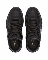 schwarze Leder niedrige Sneakers von Giuseppe Zanotti