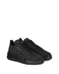 schwarze Leder niedrige Sneakers von Giuseppe Zanotti