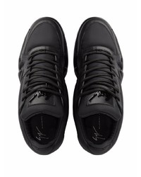 schwarze Leder niedrige Sneakers von Giuseppe Zanotti