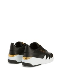 schwarze Leder niedrige Sneakers von Giuseppe Zanotti