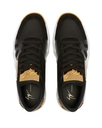 schwarze Leder niedrige Sneakers von Giuseppe Zanotti