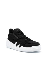 schwarze Leder niedrige Sneakers von Giuseppe Zanotti