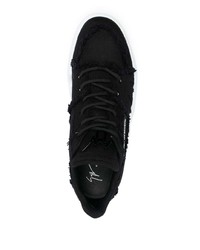 schwarze Leder niedrige Sneakers von Giuseppe Zanotti