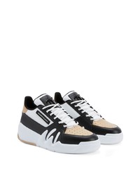 schwarze Leder niedrige Sneakers von Giuseppe Zanotti