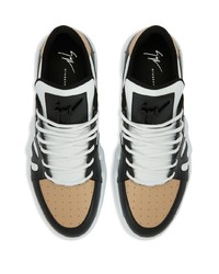 schwarze Leder niedrige Sneakers von Giuseppe Zanotti