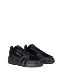 schwarze Leder niedrige Sneakers von Giuseppe Zanotti