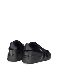 schwarze Leder niedrige Sneakers von Giuseppe Zanotti