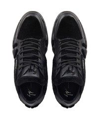 schwarze Leder niedrige Sneakers von Giuseppe Zanotti