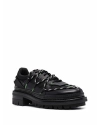 schwarze Leder niedrige Sneakers von DSQUARED2