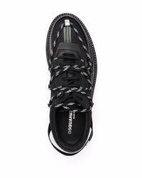 schwarze Leder niedrige Sneakers von DSQUARED2