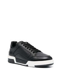 schwarze Leder niedrige Sneakers von Moschino