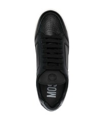 schwarze Leder niedrige Sneakers von Moschino