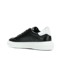 schwarze Leder niedrige Sneakers von Philippe Model