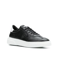 schwarze Leder niedrige Sneakers von Philippe Model