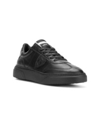 schwarze Leder niedrige Sneakers von Philippe Model